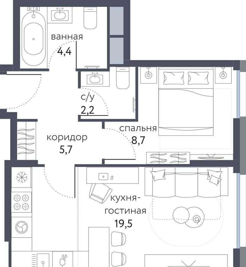 квартира г Москва метро Бульвар Рокоссовского ул Тагильская 2 ЖК «Сиреневый парк» корп. 1 фото 1