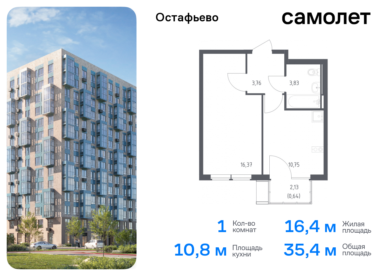 квартира г Москва метро Щербинка жилой комплекс Остафьево, к 20, Симферопольское шоссе фото 1