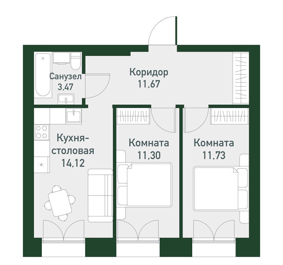 квартира г Екатеринбург р-н Ленинский КП «Твоя Привилегия» кв-л 45, стр. 1. 1 фото 1