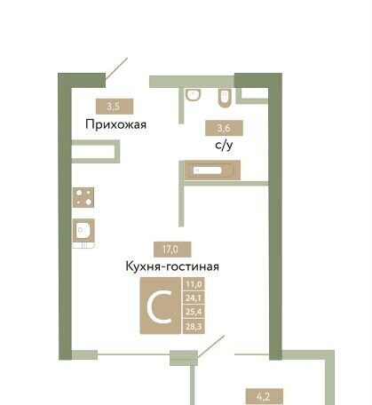 квартира р-н Симферопольский пгт Молодежное ул Парковая 3 Молодёжненское сельское поселение, Мирное фото 2