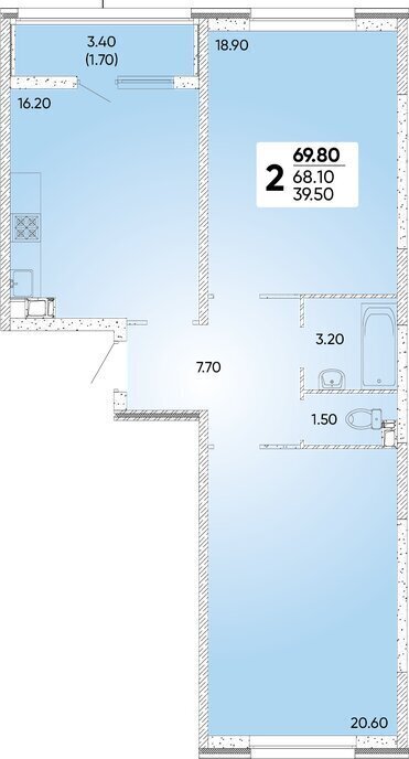 квартира г Краснодар р-н Прикубанский ул Доблести 10 фото 1