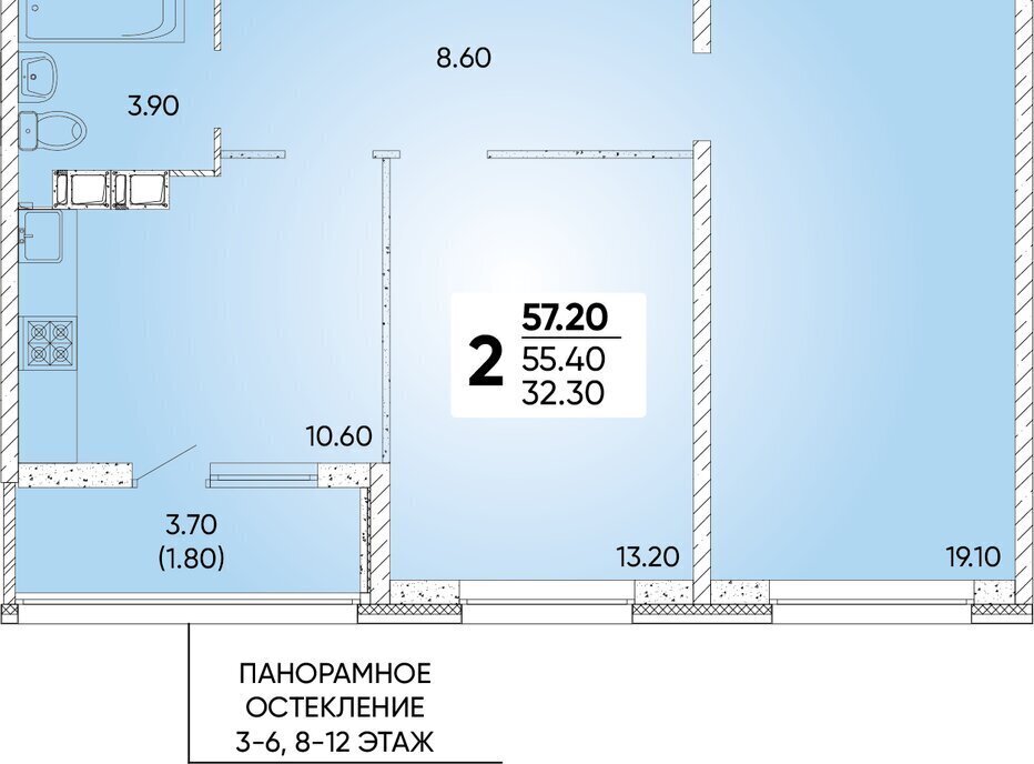 квартира г Краснодар р-н Прикубанский ул Доблести 10 фото 1