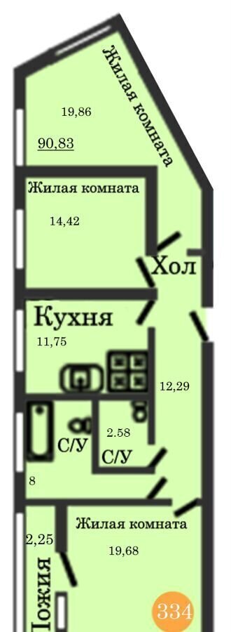 квартира г Калининград р-н Центральный ул Генерал-фельдмаршала Румянцева 11 жилой дом на ул. Дмитрия Донского фото 2