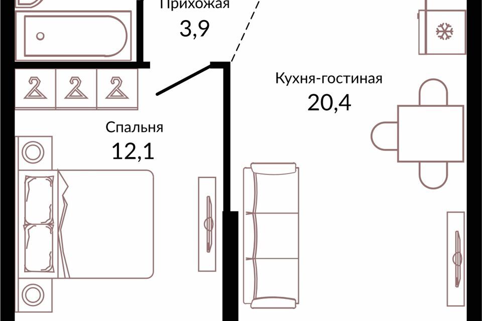 квартира г Краснодар р-н Прикубанский Краснодар городской округ, Жилой комплекс Отражение фото 1