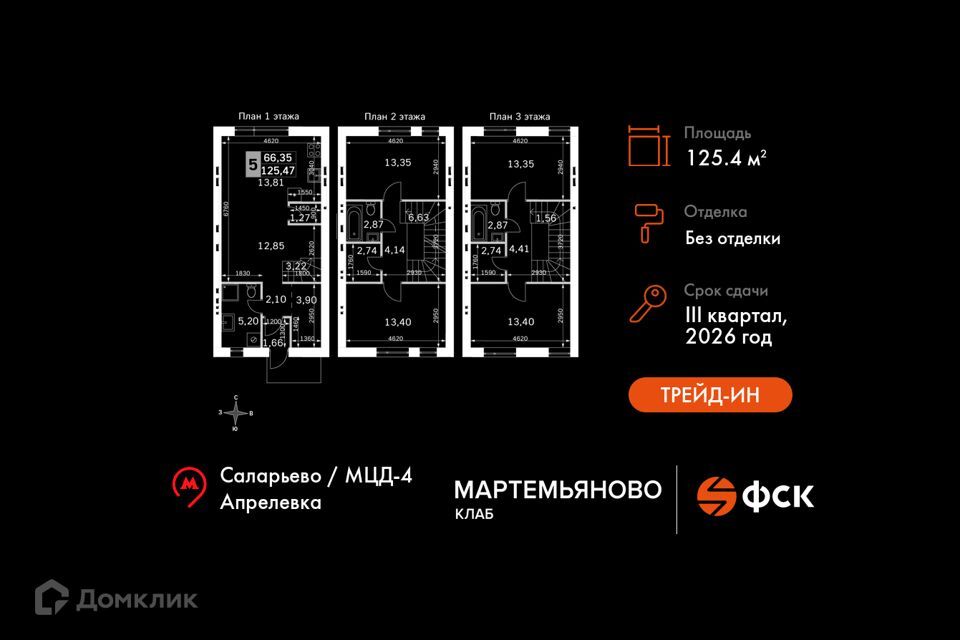 квартира городской округ Наро-Фоминский деревня Мартемьяново фото 1