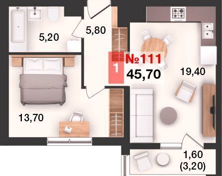 квартира г Калининград р-н Ленинградский ул Елизаветинская 47 ЖК «SunCity» фото 1