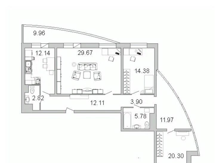 квартира г Санкт-Петербург метро Проспект Просвещения пр-кт Просвещения 43 фото 32