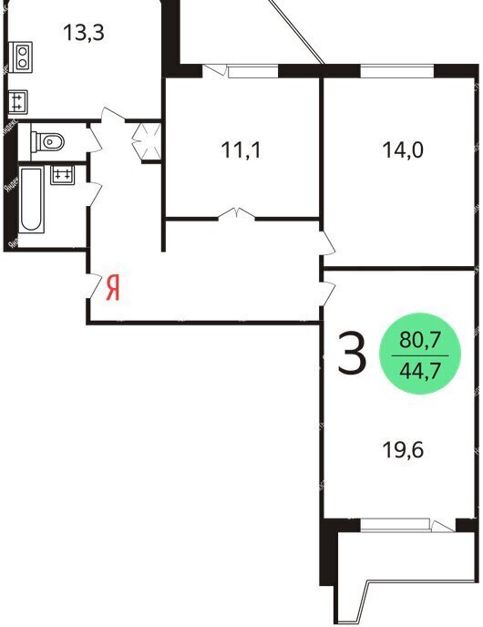 квартира г Москва метро Селигерская ш Дмитровское 90к/1 фото 16