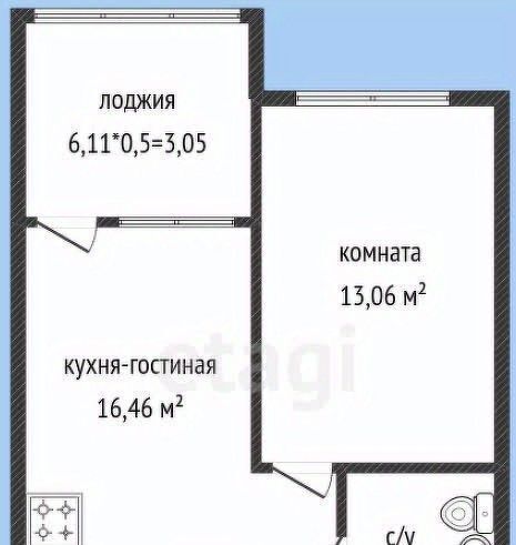 квартира г Краснодар р-н Прикубанский мкр Любимово 2 фото 25