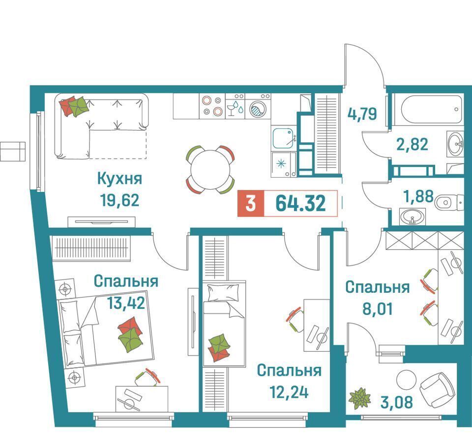 квартира р-н Всеволожский г Мурино ул Екатерининская 20/1 Девяткино фото 1