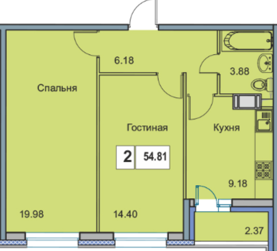 квартира р-н Всеволожский г Мурино ул Екатерининская 22/1 ЖК «Форвард» Муринское городское поселение фото 7