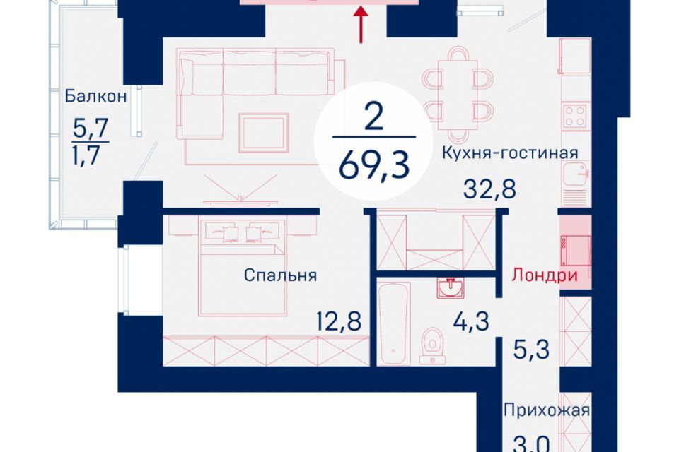 квартира г Красноярск р-н Советский ул Авиаторов 4г городской округ Красноярск фото 5