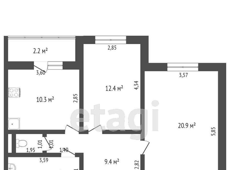 квартира г Калининград р-н Центральный ул Маршала Борзова 97 фото 39