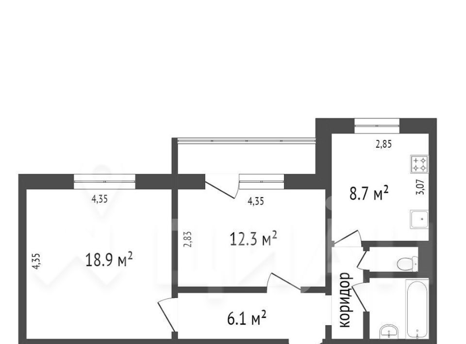 квартира г Челябинск р-н Тракторозаводский ул Зальцмана 36 фото 2