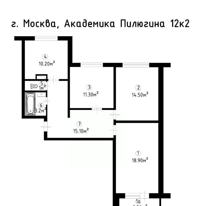 квартира г Москва метро Новые Черемушки ул Академика Пилюгина 12к/2 фото 2