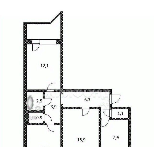 квартира г Барнаул р-н Октябрьский ул Малахова 33 фото 10