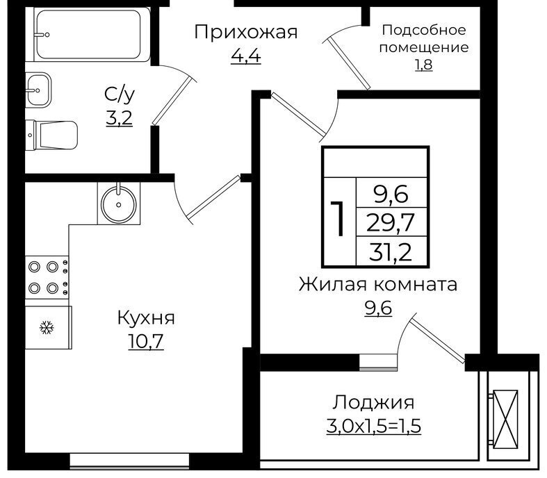 квартира г Краснодар ЖК «Европа-Сити» 6 жилой комплекс Европа Клубный Квартал 6 фото 1