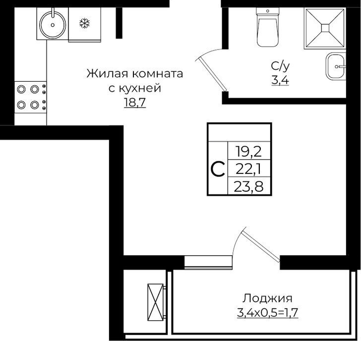 квартира г Краснодар ЖК «Европа-Сити» 7 жилой комплекс Европа Клубный Квартал 6 фото 1