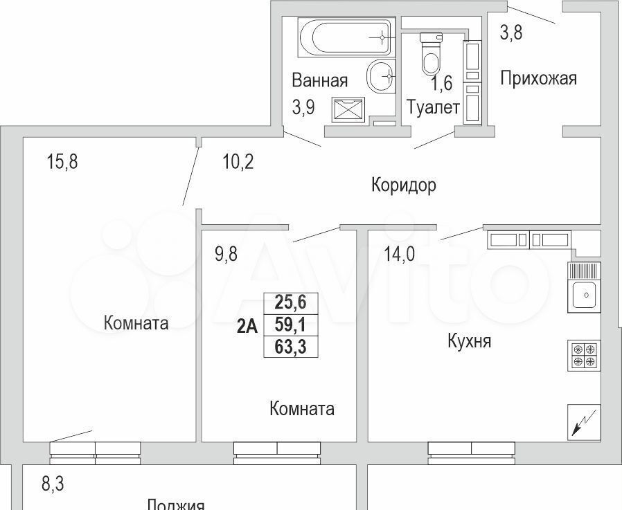 квартира г Набережные Челны р-н Комсомольский ул Карманова 45 ЖК "Высота 45" Сидоровка фото 2