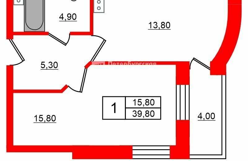 квартира г Санкт-Петербург п Парголово ул Михаила Дудина 25к/1 метро Парнас фото 11