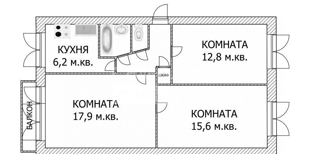 квартира г Краснокамск ул Калинина 3а фото 14