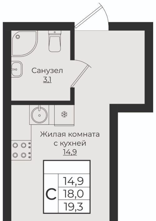 квартира г Краснодар р-н Прикубанский ЖК «Европа-Сити» 1 Европа Клубный Квартал 6 жилой комплекс фото 1