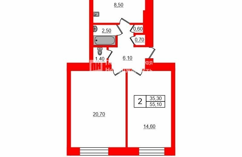 квартира г Санкт-Петербург метро Электросила ул Решетникова 17к/1 фото 21