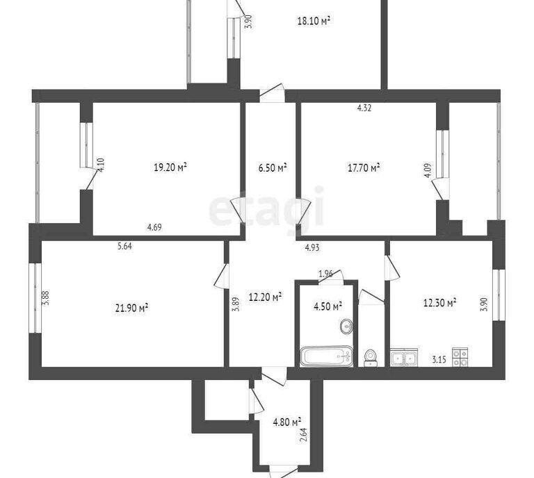 квартира г Орел ул Новикова 13 фото 21