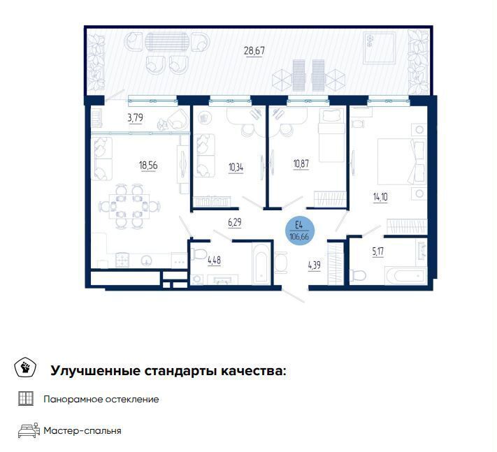 квартира р-н Рязанский с Дядьково проезд 2-й Бульварный 5 ЖК «СМАРТ квартал Бульвар оптимистов» Рязань фото 1