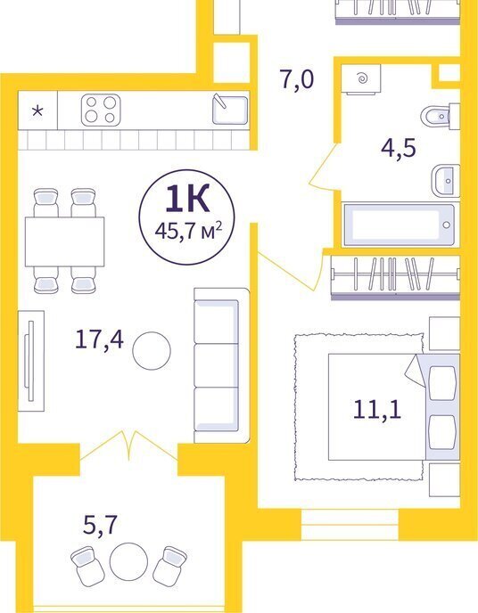 квартира г Екатеринбург Уралмаш улица 22-го Партсъезда, 5 фото 1