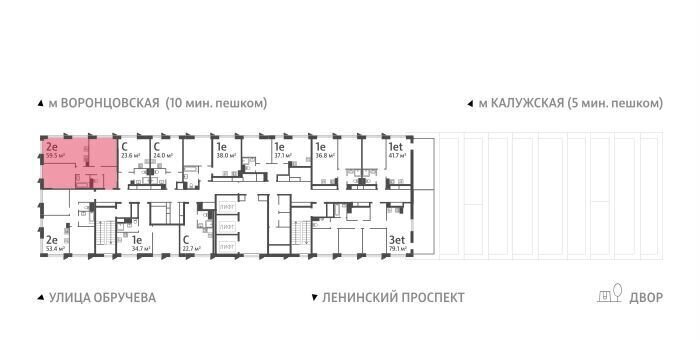 квартира г Москва метро Калужская ул Обручева 30 ЖК «Обручева 30» муниципальный округ Коньково фото 2