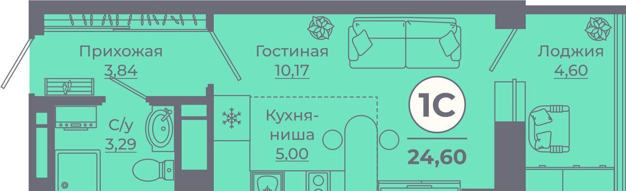 квартира г Ростов-на-Дону р-н Советский ул Еременко 4/7 мкр. 4 фото 2