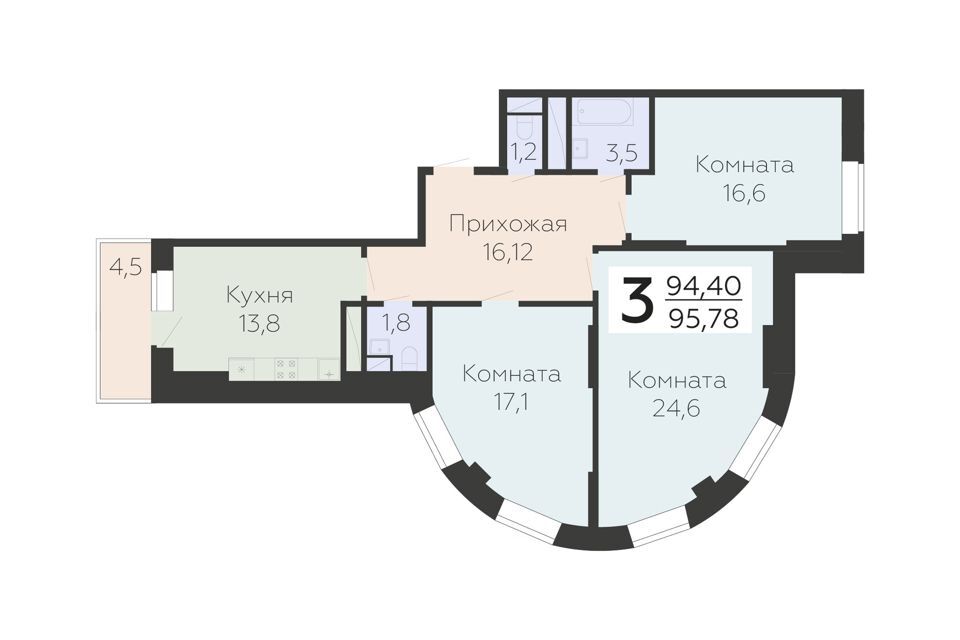 квартира г Троицк ул Горка пл Красная Московская область, городской округ Подольск, Подольск фото 1