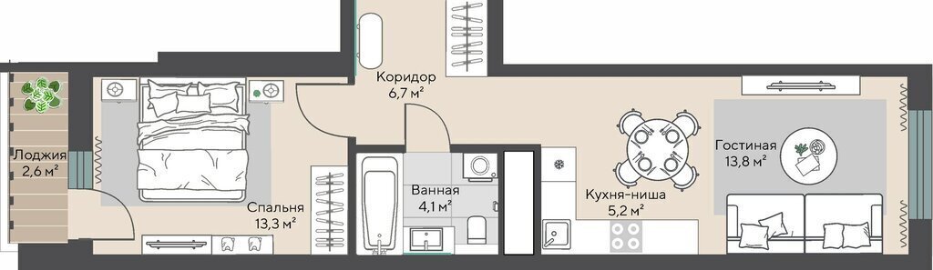 квартира г Екатеринбург р-н Орджоникидзевский Эльмаш ЖК Изумрудный Бор Проспект Космонавтов фото 2