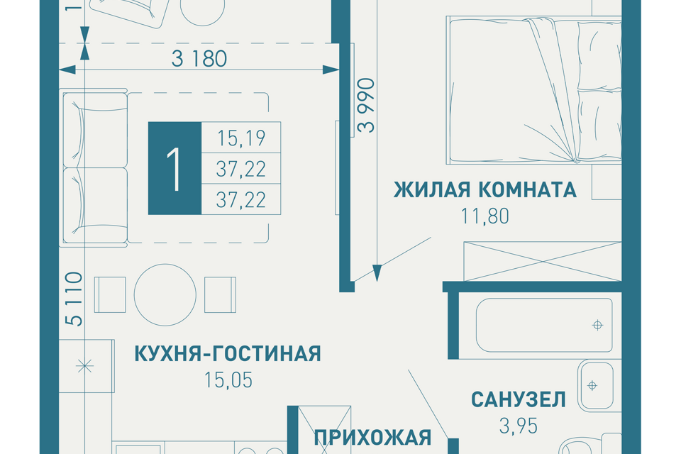 квартира г Краснодар п Березовый Краснодар городской округ, Жилой комплекс Иначе в Молодёжном фото 1