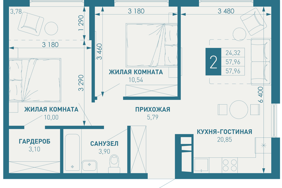 квартира г Краснодар п Березовый Краснодар городской округ, Жилой комплекс Иначе в Молодёжном фото 1