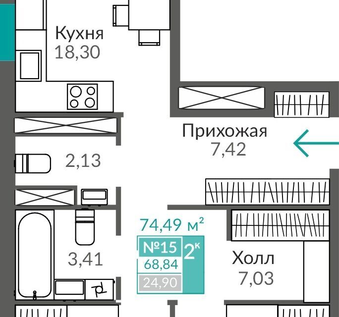 квартира г Симферополь р-н Киевский Частный дом, городской округ Симферополь фото 1