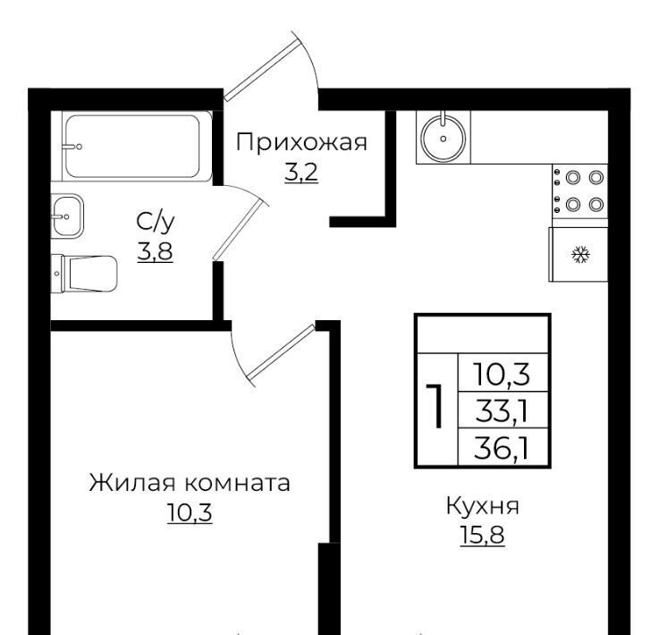 квартира г Краснодар р-н Прикубанский ЖК «Европа-Сити» 7 Европа Клубный Квартал 6 жилой комплекс фото 1