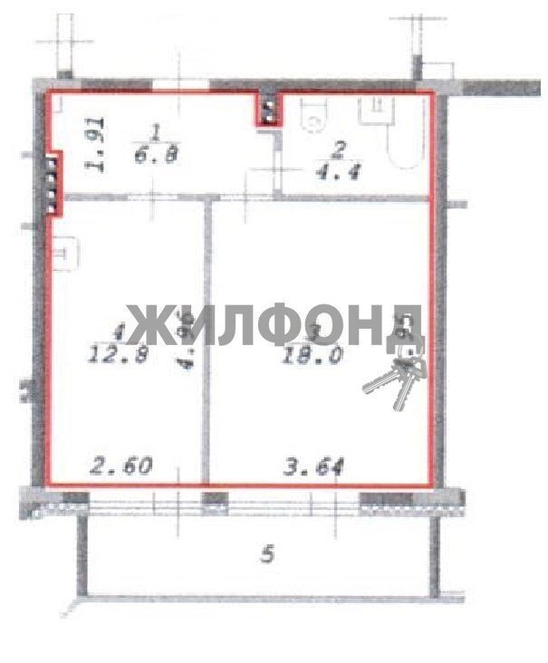 квартира г Новосибирск Заельцовская ул Танковая 34 фото 13