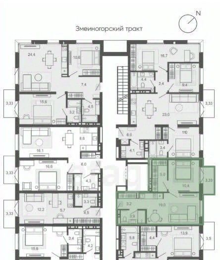 квартира г Барнаул р-н Центральный тракт Змеиногорский 35бк/2 фото 13