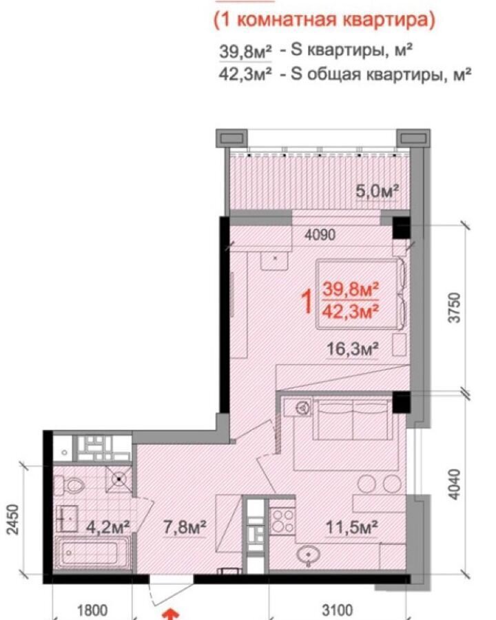 квартира г Екатеринбург р-н мкр Светлый Уктус 4, р-н Чкаловский фото 7