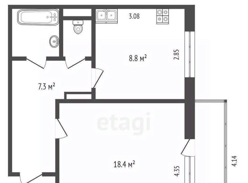 квартира г Омск р-н Кировский ул Дианова 18к/1 фото 9