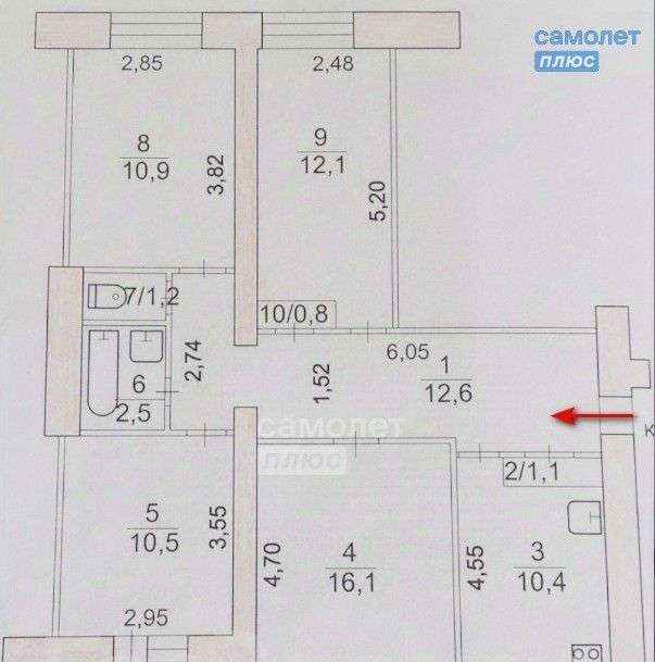 квартира г Комсомольск-на-Амуре Центральный округ ул Дзержинского 38к/2 фото 1