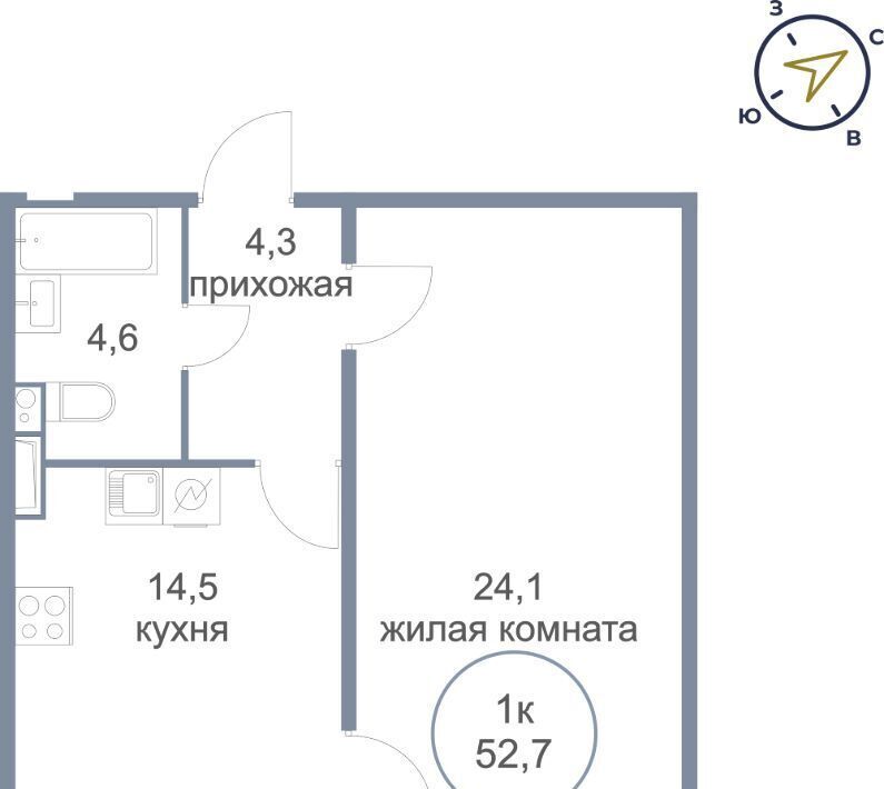 квартира г Сургут тракт Югорский 54/1 фото 1