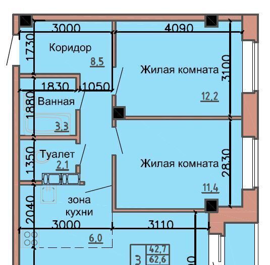 квартира г Абакан ул Ленинского Комсомола 24/1 фото 1