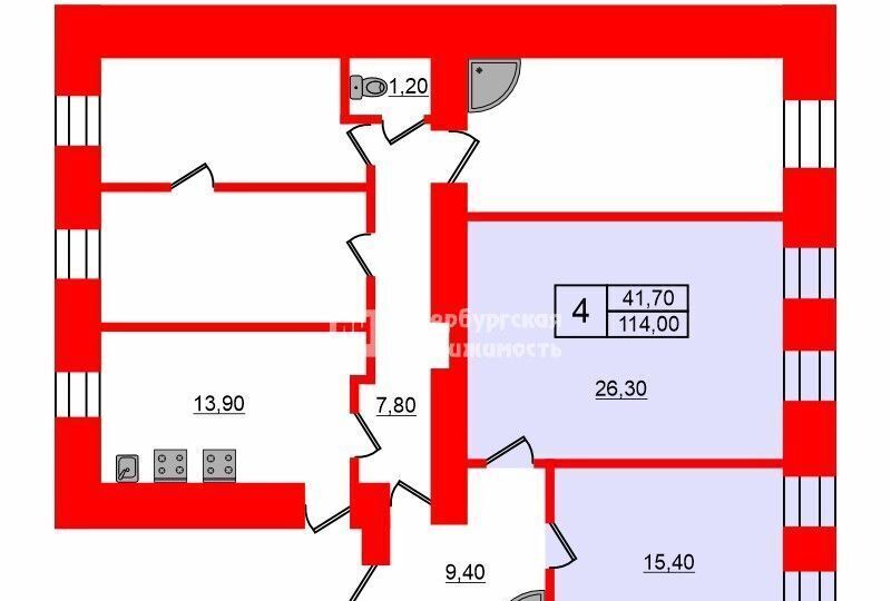 комната г Санкт-Петербург метро Площадь Восстания Пески ул 3-я Советская 18/6 округ Смольнинское фото 10