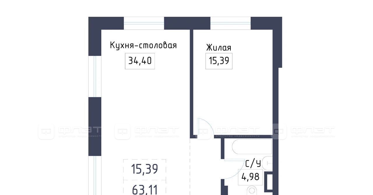 квартира г Казань метро Площадь Тукая Променад жилой комплекс фото 3