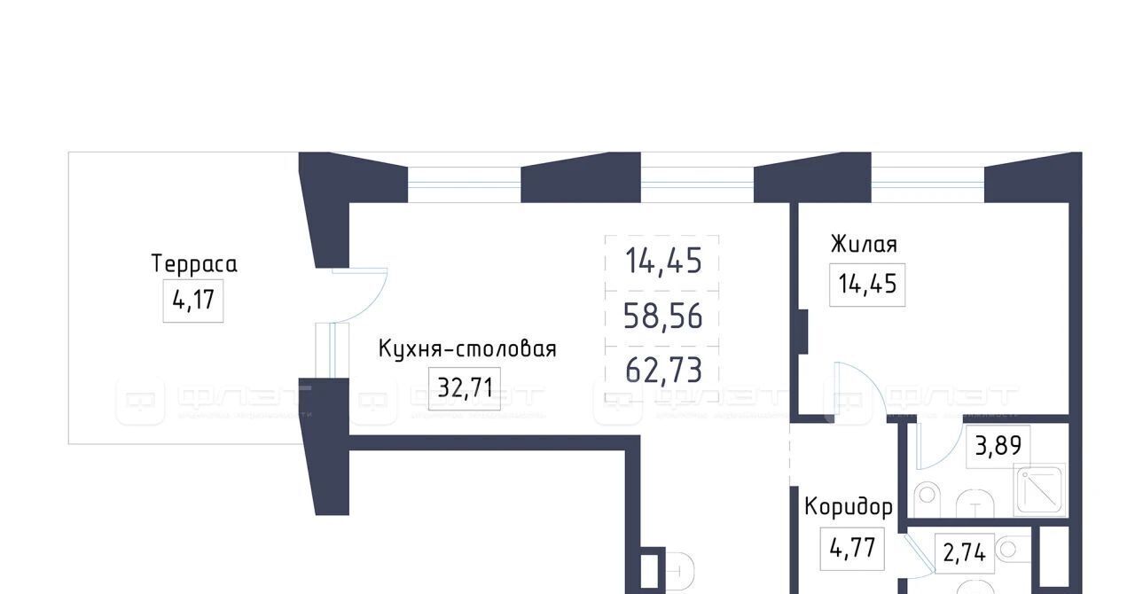 квартира г Казань метро Площадь Тукая Променад жилой комплекс фото 3