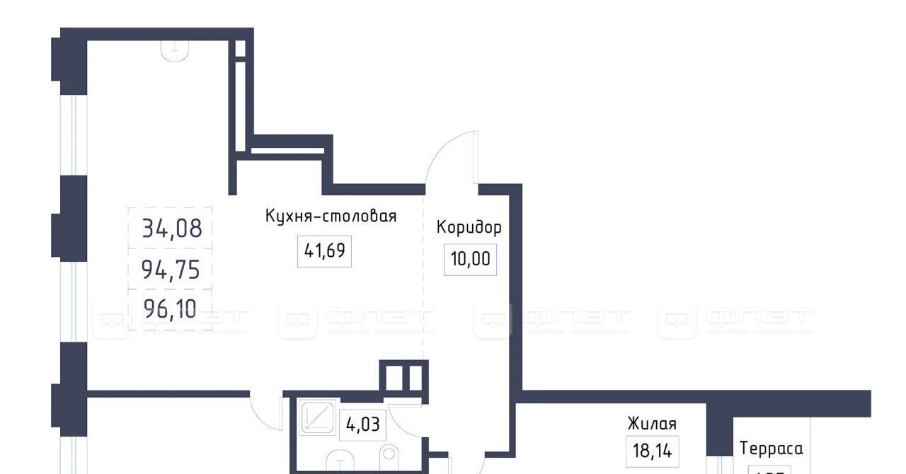 квартира г Казань метро Площадь Тукая Променад жилой комплекс фото 3