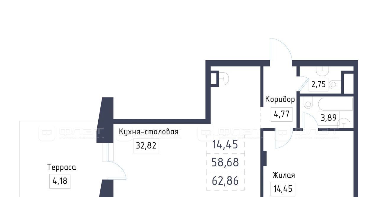 квартира г Казань метро Площадь Тукая Променад жилой комплекс фото 3